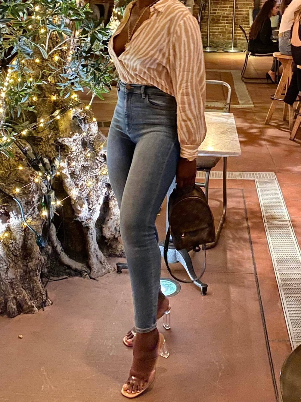 David Lerner High-Rise Skinny Jeans in Light Blue Wash